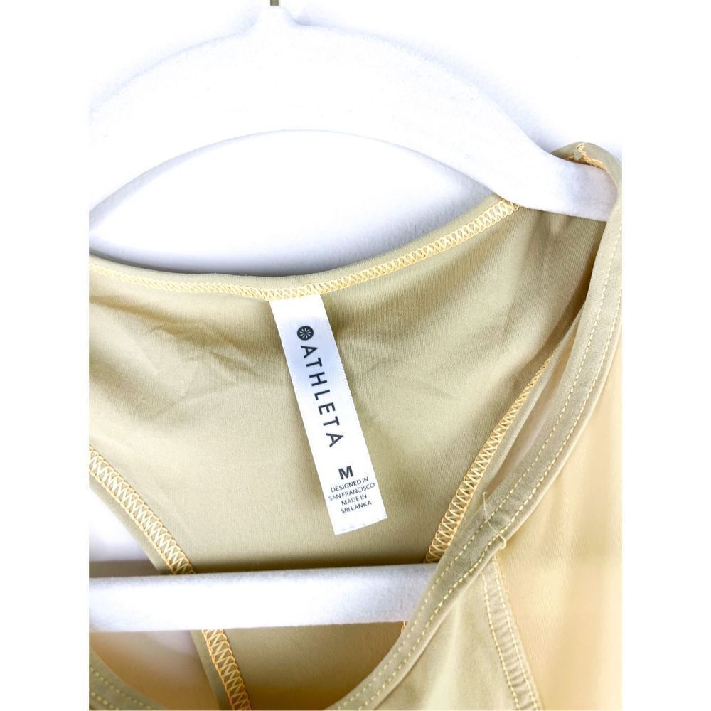 Athleta Ultimate Hybrid Tank Top Racer Back Small Acapulco Orange Yellow Mesh Si - Picture 2 of 9